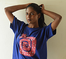 Handmade Applique Tshirt | Gulabo ( A Cat )