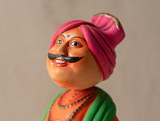 Madhuban . मधुबन ❁ Paper Mache Nodding Head Toy - Thatha 