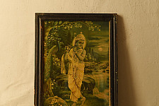 Memory Lines | Antique Print Murlidhar by Narottam Sharma ( With Frame)  