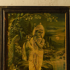 Memory Lines | Antique Print Murlidhar by Narottam Sharma ( With Frame)  