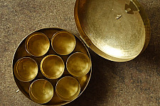 Ahar |Handmade Brass ~ Spice box / Masaladan / Roti Box - 3