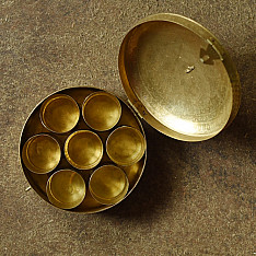 Ahar |Handmade Brass ~ Spice box / Masaladan / Roti Box - 3