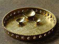 Ahar | Handcrafted Brass ~ Pooja Thali With Three Diyas ( Set of four ) 6