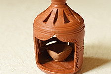 Maati Ka Kaam ✧ Terracotta - Surahi Lampshade With Diya / Tea Light Holder