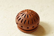 Maati Ka Kaam ✧ Terracotta - Round Lampshade With Tea Light Holder