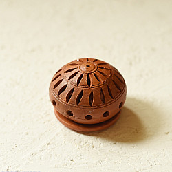 Maati Ka Kaam ✧ Terracotta - Round Lampshade With Tea Light Holder