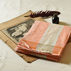 Damodar . दामोदर - Handloom Dhoti Khes - Peach Orange