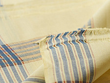 Damodar . दामोदर - Handloom Dhoti Khes - Blue Border (Two Color Option Blue & Brown)