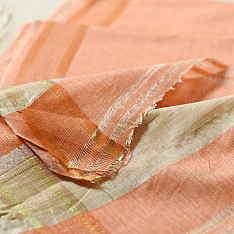 Damodar . दामोदर - Handloom Dhoti Khes - Peach Orange