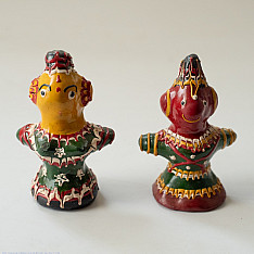 Jau Kandhei - Lacquer Doll (Set of Two) - F
