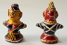 Jau Kandhei - Lacquer Doll (Set of Two) - Black
