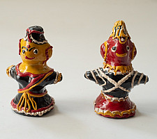 Jau Kandhei - Lacquer Doll (Set of Two) - Black