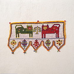 Prachin . प्राचीन  ❂ Old & Antique Wall Hanging - Toran Lion Motif