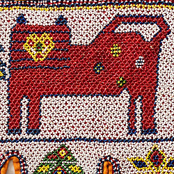 Prachin . प्राचीन  ❂ Old & Antique Wall Hanging - Toran Lion Motif