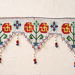 Prachin . प्राचीन  ❂ Old & Antique Wall Hanging - Om Toran (51")