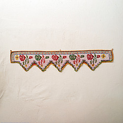 Prachin . प्राचीन  ❂ Old & Antique Wall Hanging - Rose Motif Toran (45")