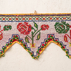 Prachin . प्राचीन  ❂ Old & Antique Wall Hanging - Rose Motif Toran (45")
