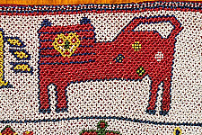 Prachin . प्राचीन  ❂ Old & Antique Wall Hanging - Lion Motif Door Toran