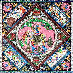 Chitra Katha . चित्र कथा | Pattachitra Traditional Painting ~ Krishna & Gopi