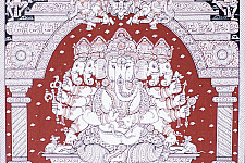 Chitra Katha . चित्र कथा | Pattachitra Traditional Painting ~ Panchmukhi Ganesha