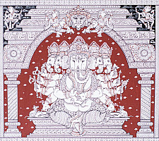 Chitra Katha . चित्र कथा | Pattachitra Traditional Painting ~ Panchmukhi Ganesha