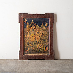 Memory Lines | Indian Antique Print | Dattatreya (With Frame) 