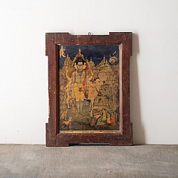 Memory Lines | Indian Antique Print | Dattatreya (With Frame) 