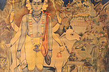 Memory Lines | Indian Antique Print | Dattatreya (With Frame) 