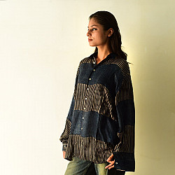 Itr . इत्र | Ajrakh Modal Silk Shirt - Natural colours