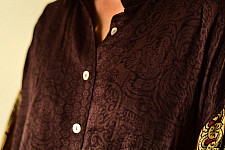 Itr . इत्र | Handmade Ajrakh Block Printed Silk Shirt