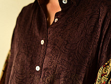 Itr . इत्र | Handmade Ajrakh Block Printed Silk Shirt