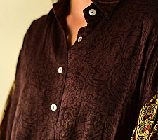 Itr . इत्र | Handmade Ajrakh Block Printed Silk Shirt