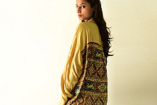 Itr . इत्र | Over Size Silk Shirt | Natural Colour Ajrakh