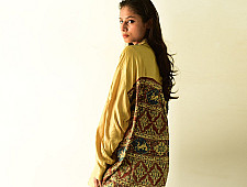 Itr . इत्र | Over Size Silk Shirt | Natural Colour Ajrakh