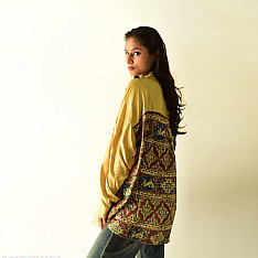Itr . इत्र | Over Size Silk Shirt | Natural Colour Ajrakh