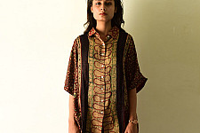 Itr . इत्र | Ajrakh Free Size Silk Shirt | Red