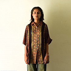 Itr . इत्र | Ajrakh Free Size Silk Shirt | Red