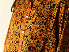 Itr . इत्र | Unique Design Ajrakh Silk Shirt | Natural Dye