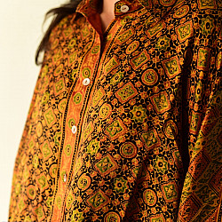 Itr . इत्र | Unique Design Ajrakh Silk Shirt | Natural Dye