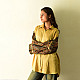 Designer Silk Shirt - Natural Colour Ajrakh Print