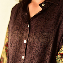 Itr . इत्र | Handmade Silk Unisex Shirt | Handmade Ajrakh Print