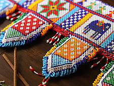 Shubh-Labh . शुभ लाभ | Glass Bead - Toran ( 36" x 8")