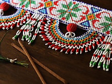 Shubh-Laabh . शुभ लाभ | Glass Bead Door Toran ( 3 Feet long )