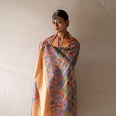 Pasham ~ Pure Pashmina Kani Shawl - Sozni Embroidered
