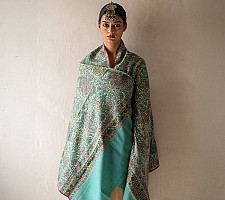 Pasham ~ Pashmina Kani Woolen Shawl & Sozni Embroidery 