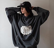 Handmade Applique Hoodie | Baadal ( A Sheep )