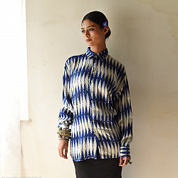 Itr . इत्र | Itr . इत्र | Indigo Modal Silk Shirt - Neeli Katli| Unisex