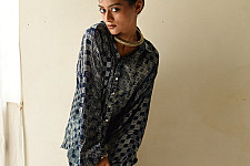 Itr . इत्र |Indigo Modal Silk Shirt - Tecno | Unisex