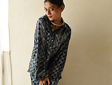 Itr . इत्र |Indigo Modal Silk Shirt - Tecno | Unisex