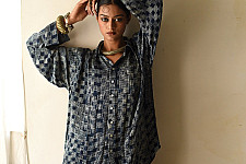 Itr . इत्र |Indigo Modal Silk Shirt - Tecno | Unisex